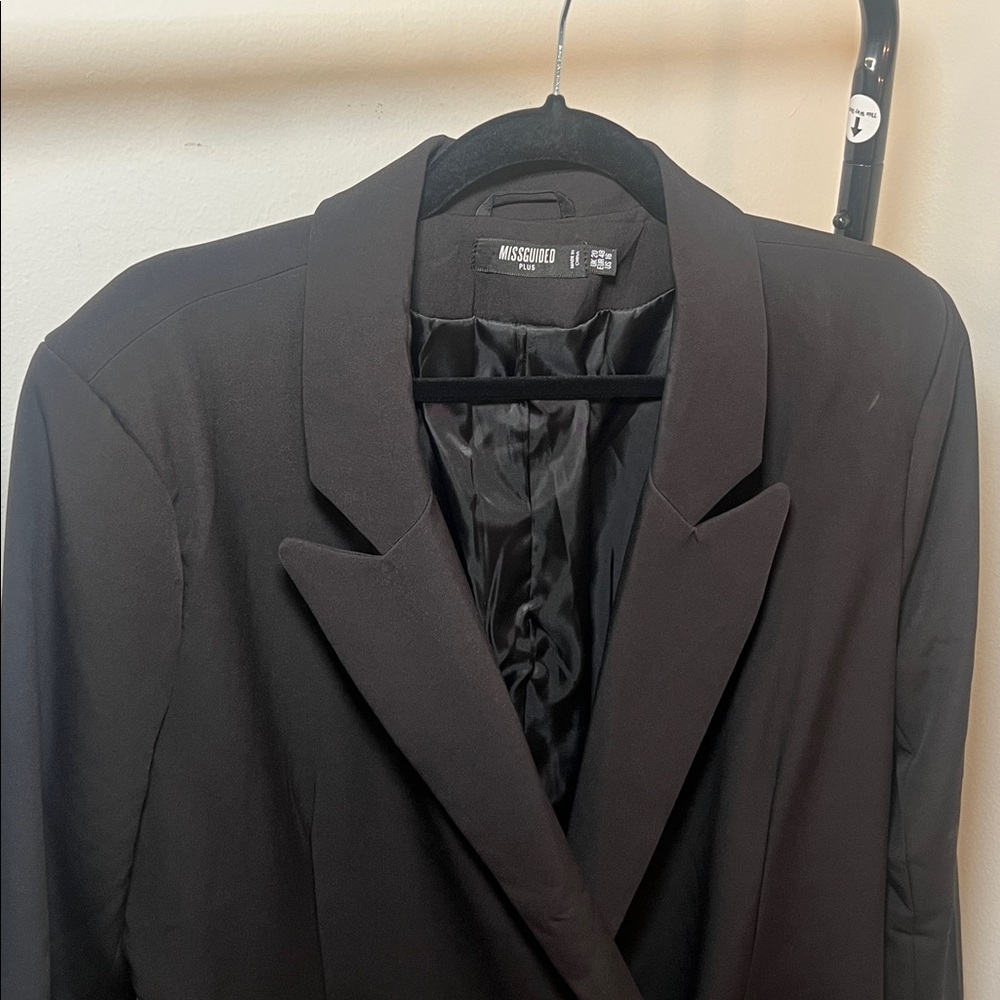 Missguided Black Blazer Single Button Dress - Picture 2 of 4